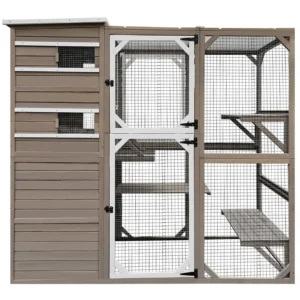 Gowoodhut CAT17 Catio Cat Enclosures Outdoor Wooden Weatherproof Cat House, Indoor Compatible