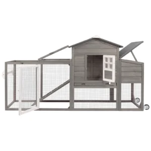Gowoodhut PET21W Wooden Chicken Coop Rabbit Cage with Nesting Box